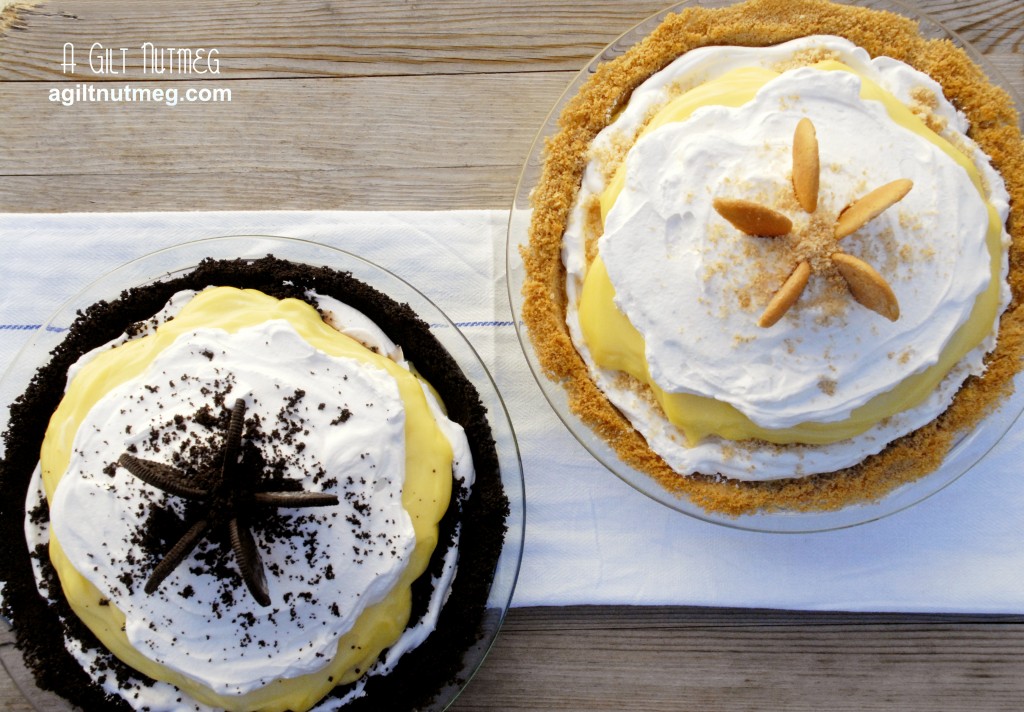 Black and White Banana Cream Pies - agiltnutmeg.com