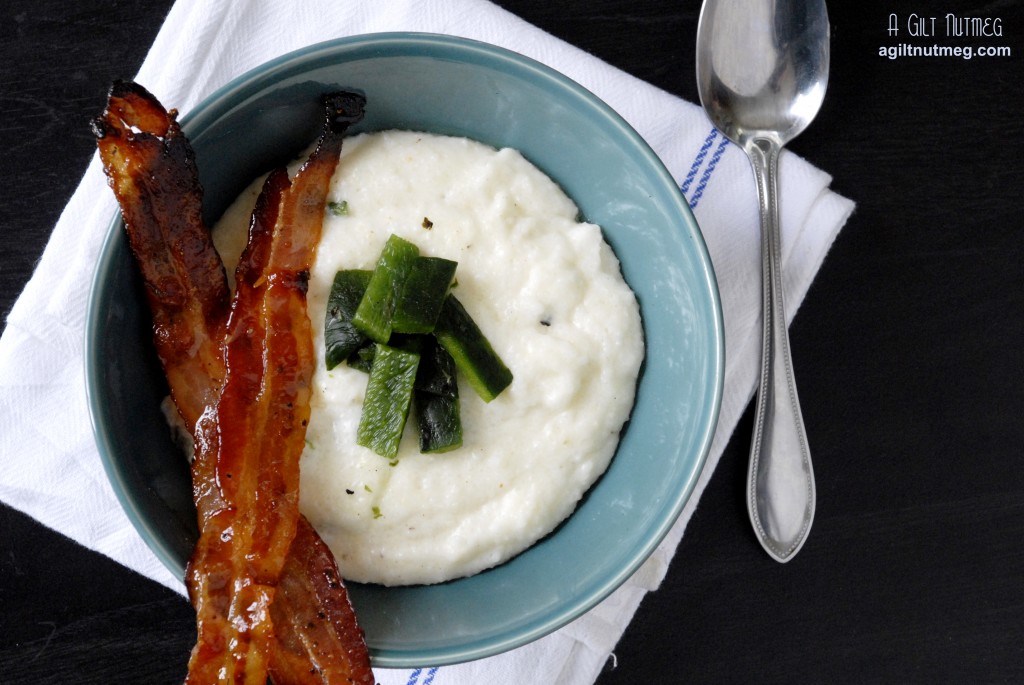 white cheddar poblano grits